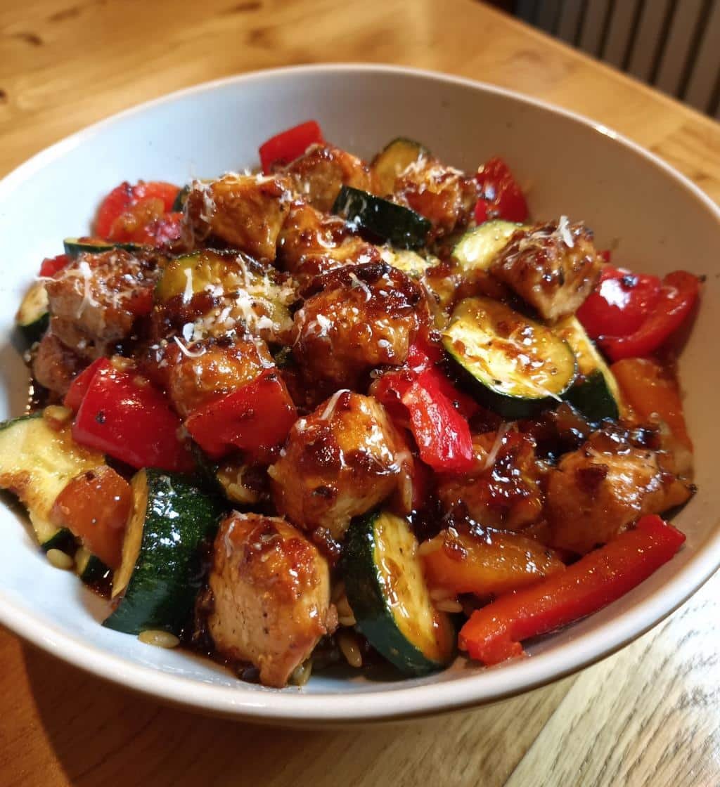 Irresistible 30-Minute Balsamic Chicken Veggie Orzo Recipe 3 balsamic chicken veggie orzo - detail 1