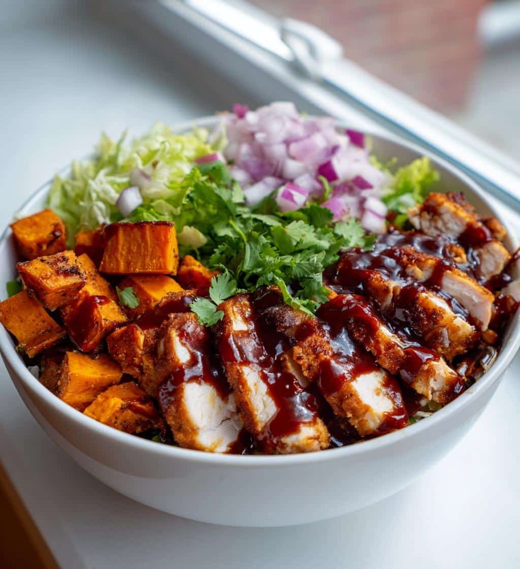 bbq chicken sweet potato bowl - detail 1