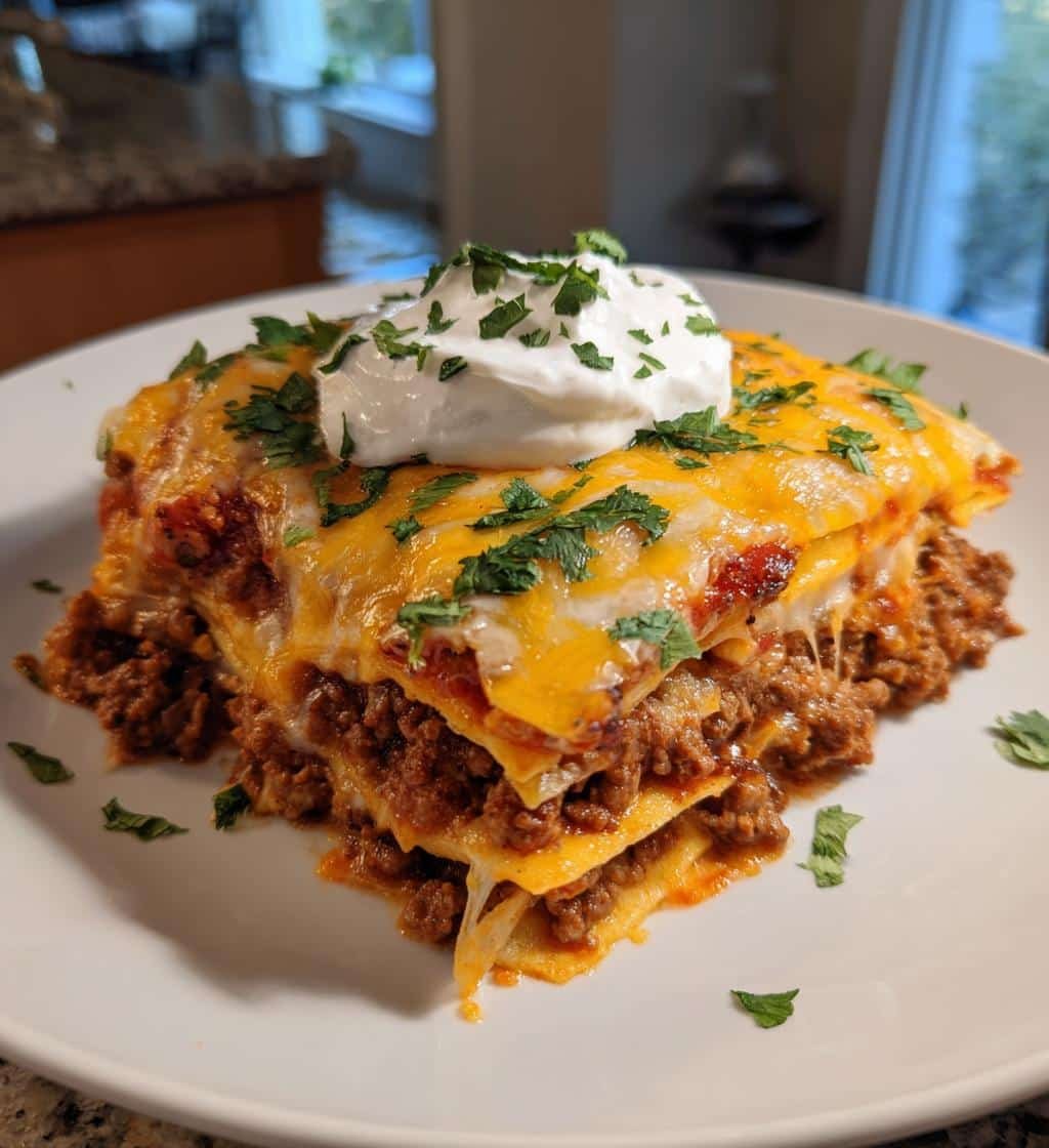 beef enchilada casserole - detail 1