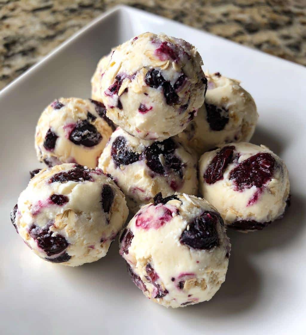 Irresistible Blueberry Cheesecake Protein Bites in 10 Minutes 3 blueberry cheesecake protein bites - detail 1