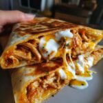 cheesy hot honey chicken quesadillas with spicy jalapeno cream sauce
