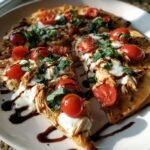 chicken caprese flatbread