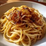 comfort creamy vegan caramelized onion pasta