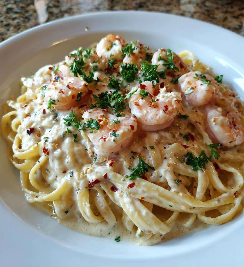 25-Minute Creamiest One Pan Shrimp Fettuccine Alfredo - Irresistible Rich Indulgence 3 creamiest one pan shrimp fettuccine alfredo rich indulgence - detail 1