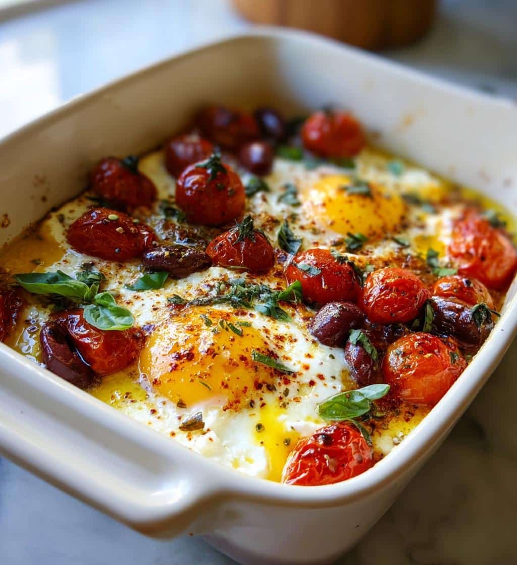 creamy mediterranean baked feta eggs cozy brunch - detail 1