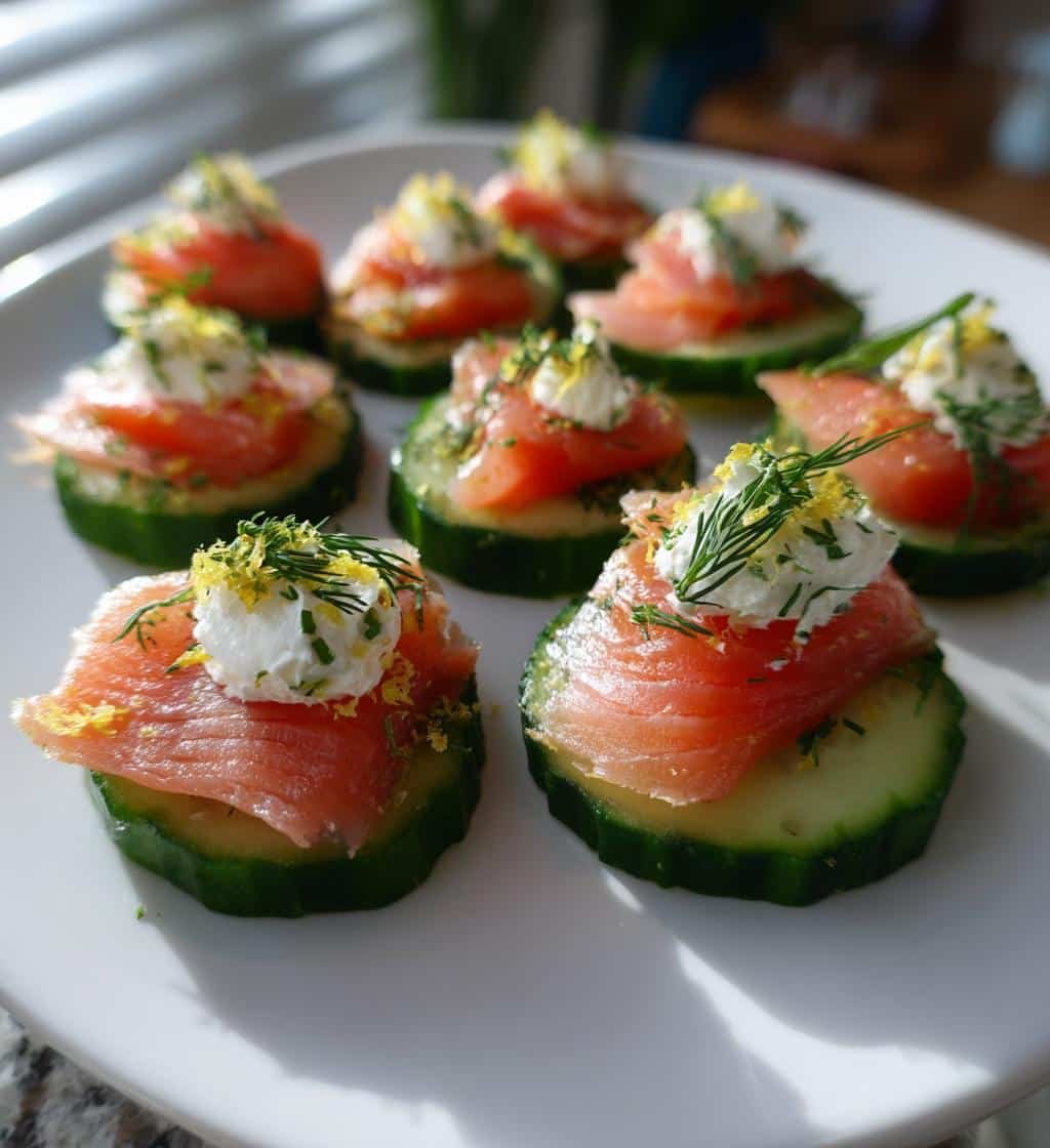 cucumber bites with smoked salmon - detail 1