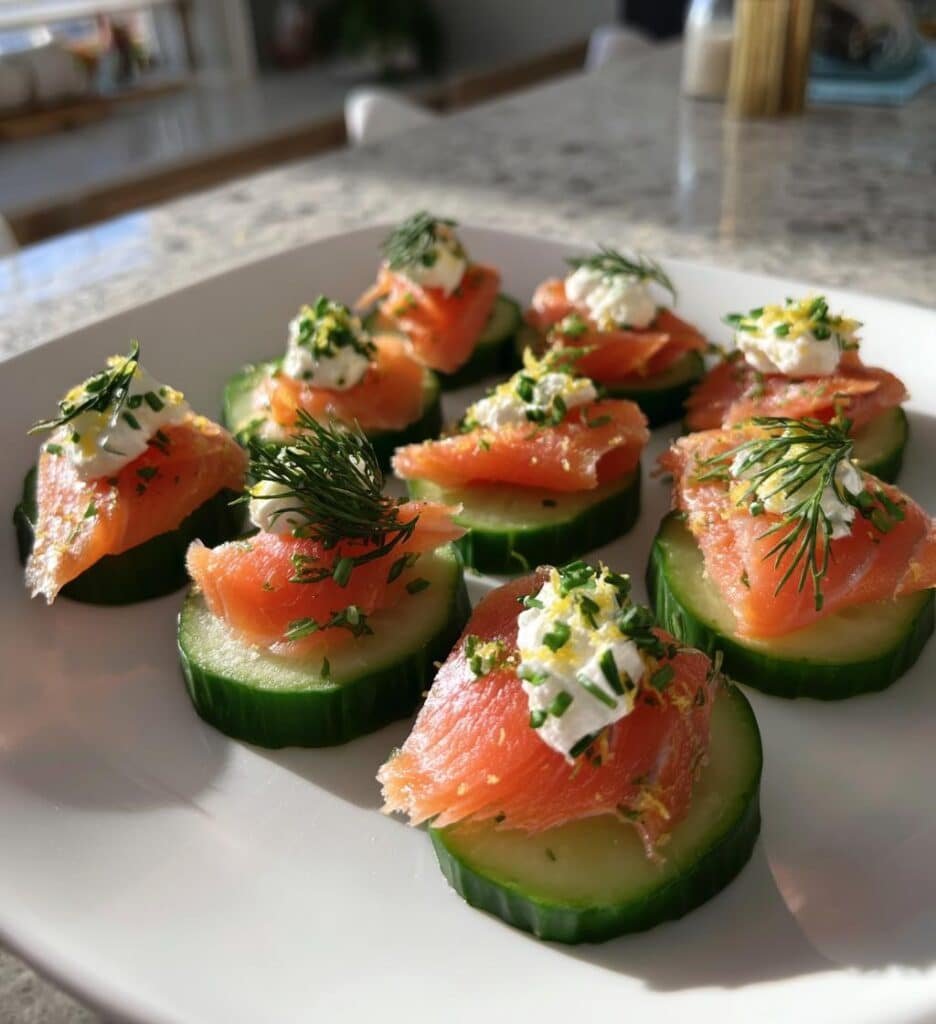 cucumber bites with smoked salmon