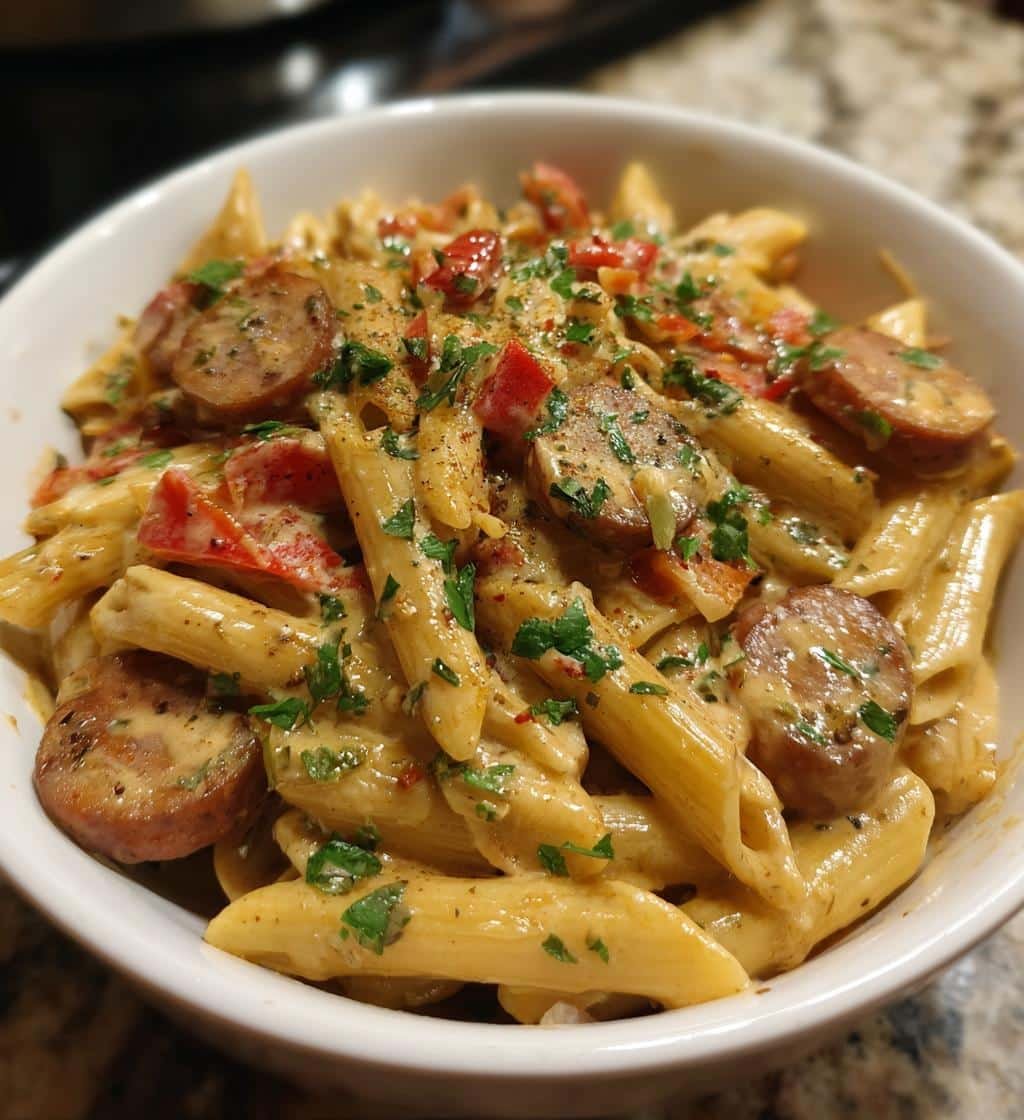 easy one pot creamy cajun sausage pasta for busy nights - detail 1