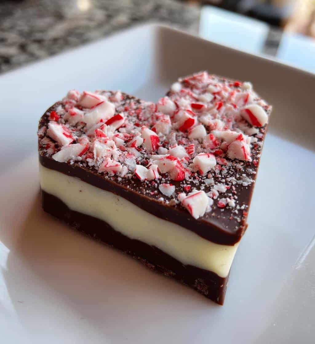 Irresistible Heart-Shaped Peppermint Bark in 20 Minutes 3 heart-shaped peppermint bark - detail 1