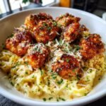 irresistible garlic butter chicken bites with creamy pasta