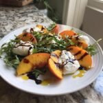 irresistible peach burrata salad with balsamic drizzle
