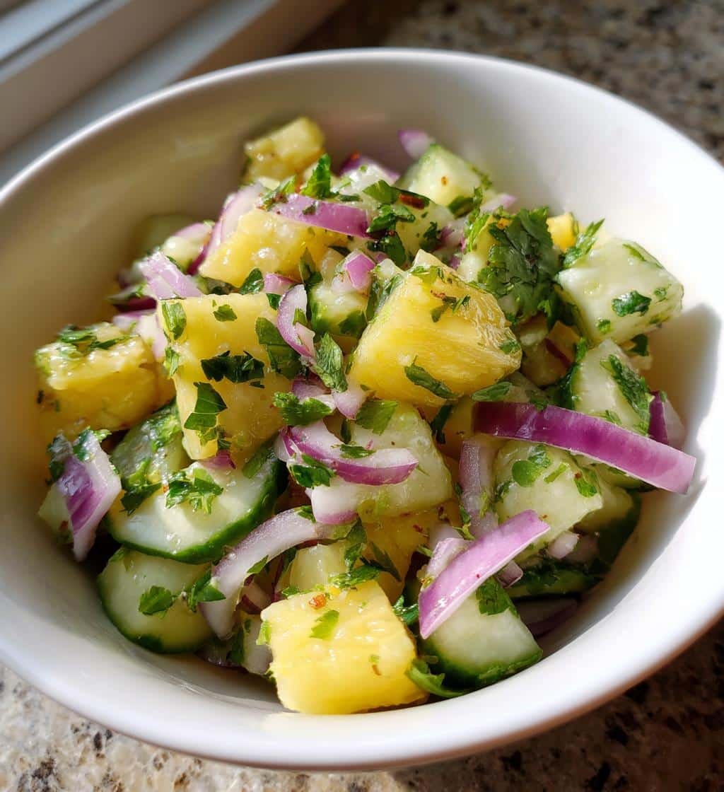 juicy pineapple cucumber salad cool crunch - detail 1