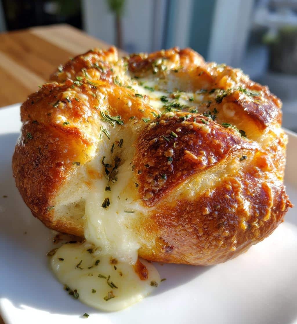 mozzarella stuffed rosemary parmesan soft pretzels - detail 1