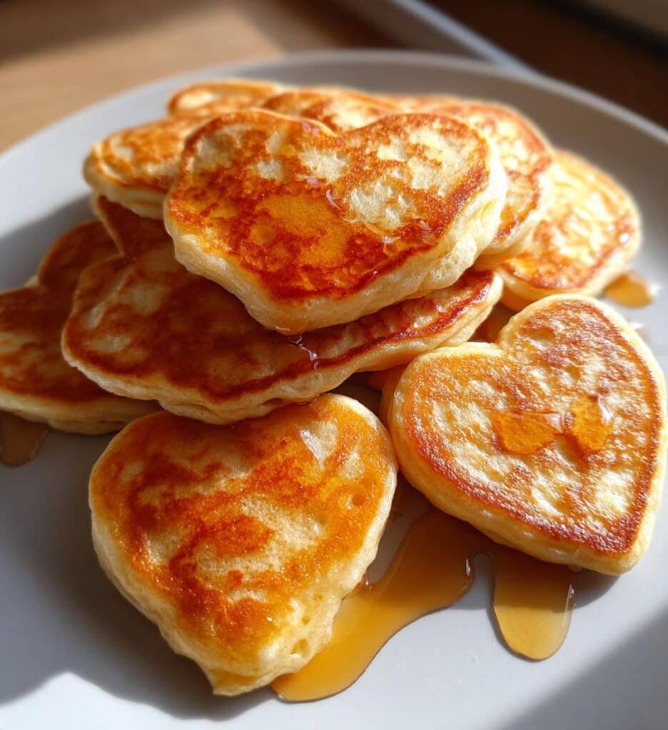 one-pan heart-shaped pancakes
