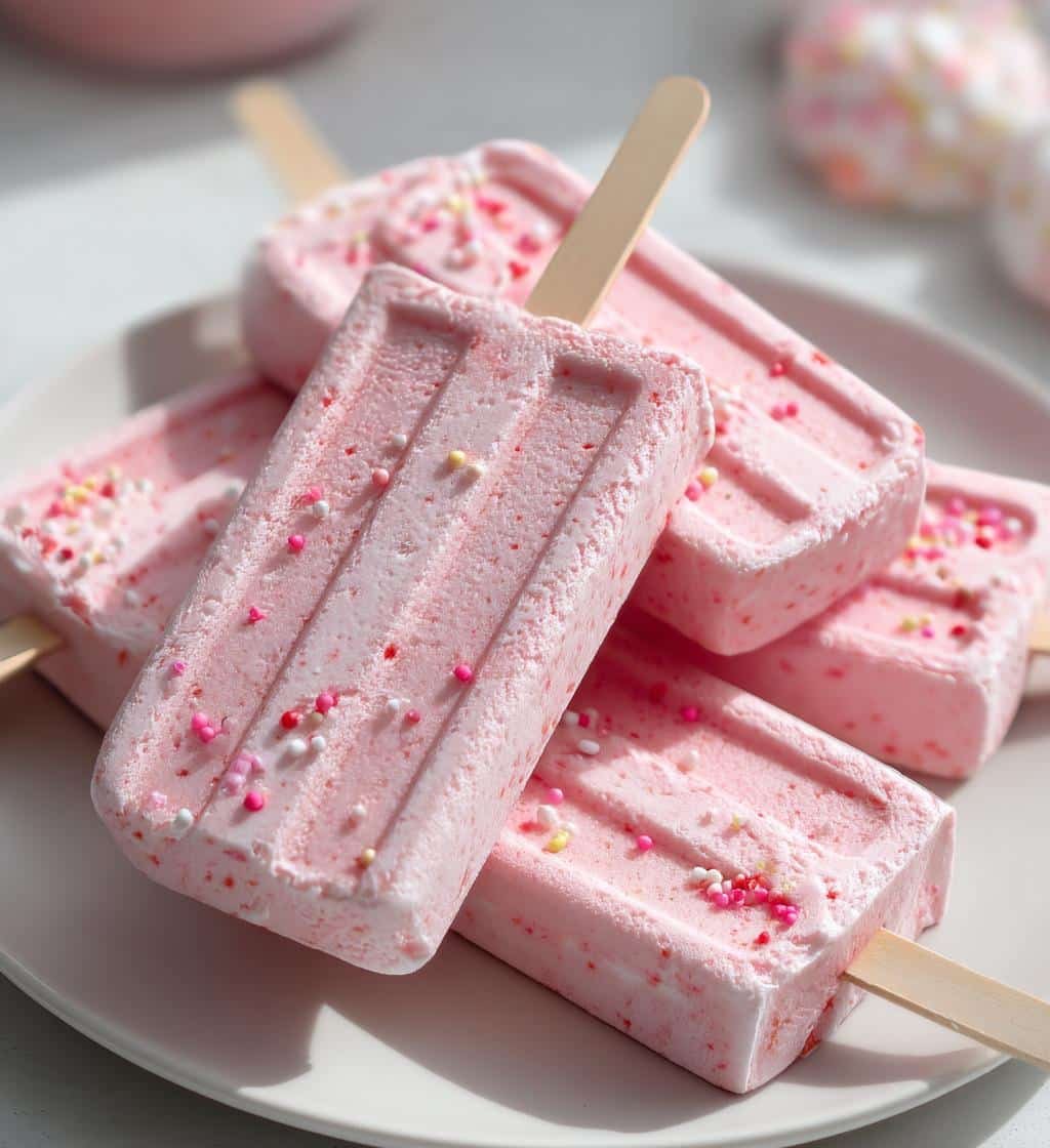 Pink Valentine Fudge Pops: 5-Ingredient Creamy Delight 3 pink valentine fudge pops - detail 1
