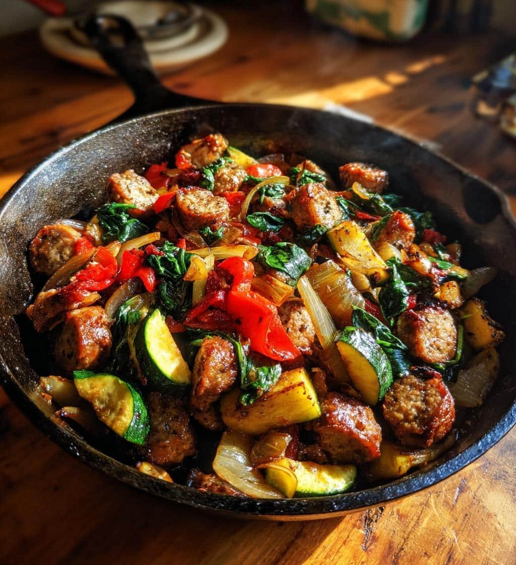 sausage veggie skillet bowl - detail 1
