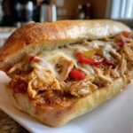 slow cooker chicken philly sandwiches