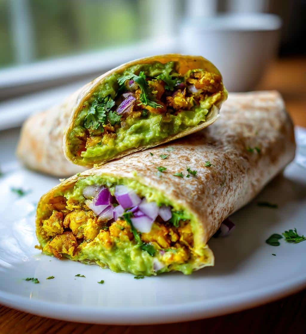 spicy chickpea and avocado wrap - detail 1