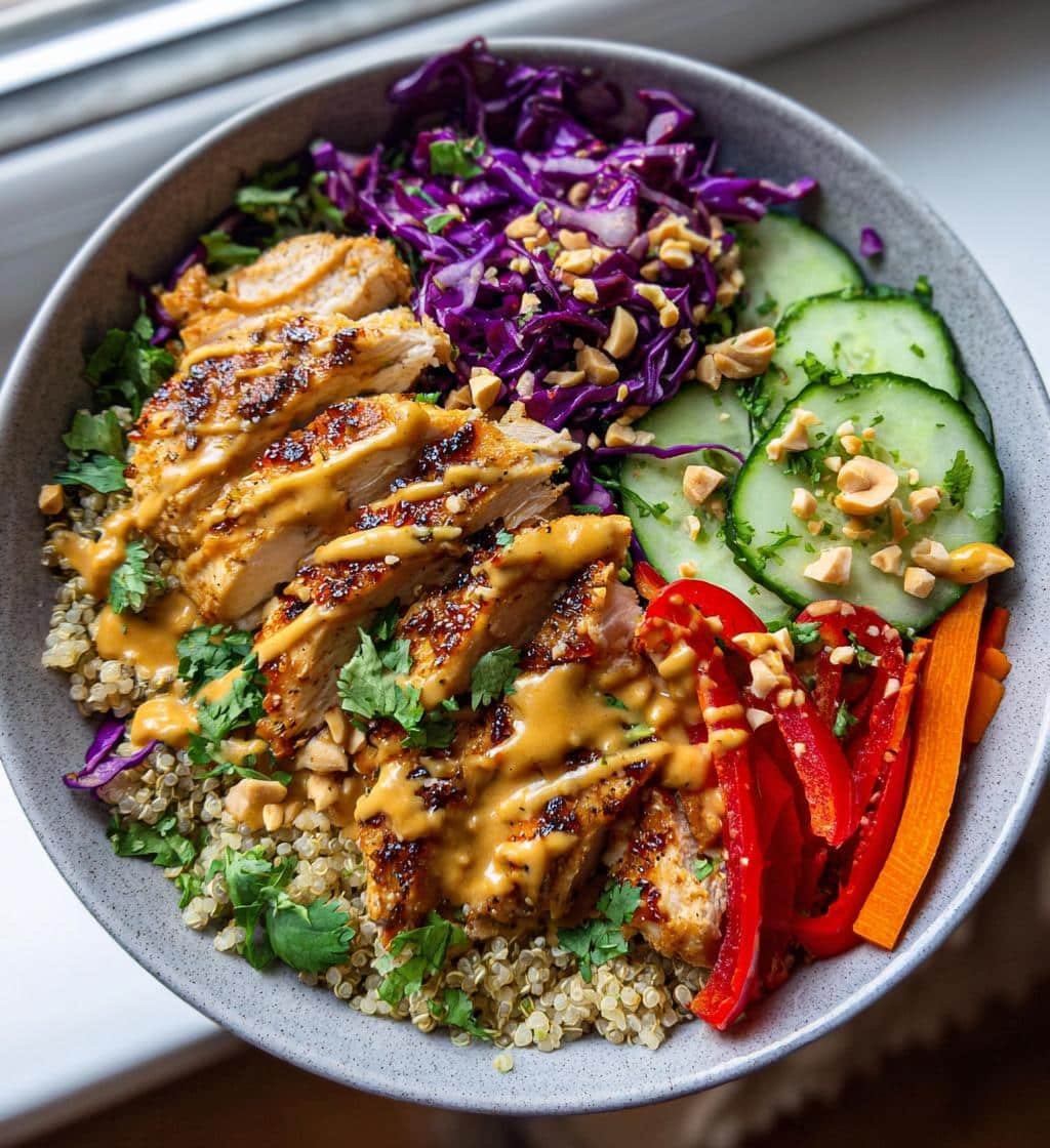 25-Minute Thai Peanut Chicken Buddha Bowl That Will Blow Your Mind 3 thai peanut chicken buddha bowl - detail 1