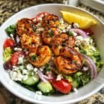 zesty mediterranean grilled shrimp salad